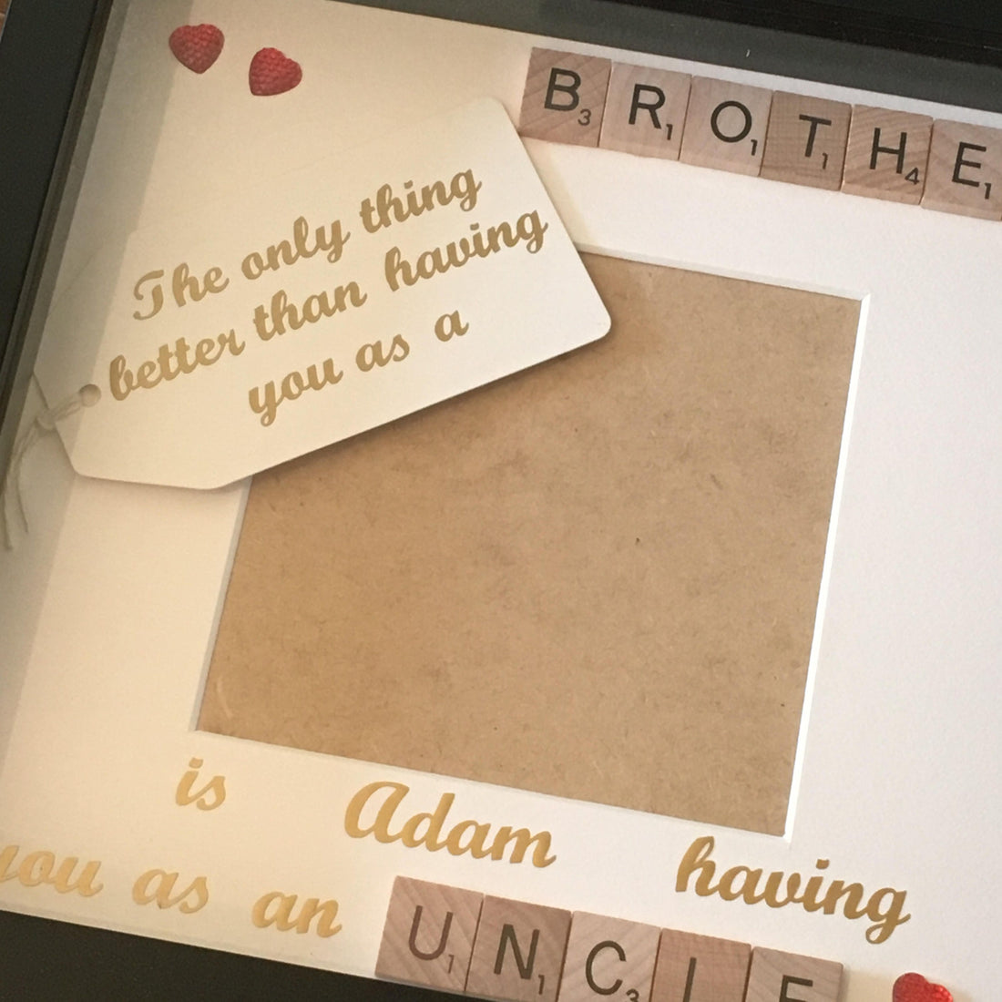 Uncle Brother Scrabble Art Photo Frame - The only thing better... - perfect gift from Nieces or Nephews