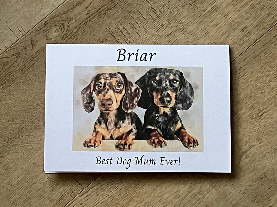 Dachshund Mum Mother's Day Card | Watercolour Style | Personalised