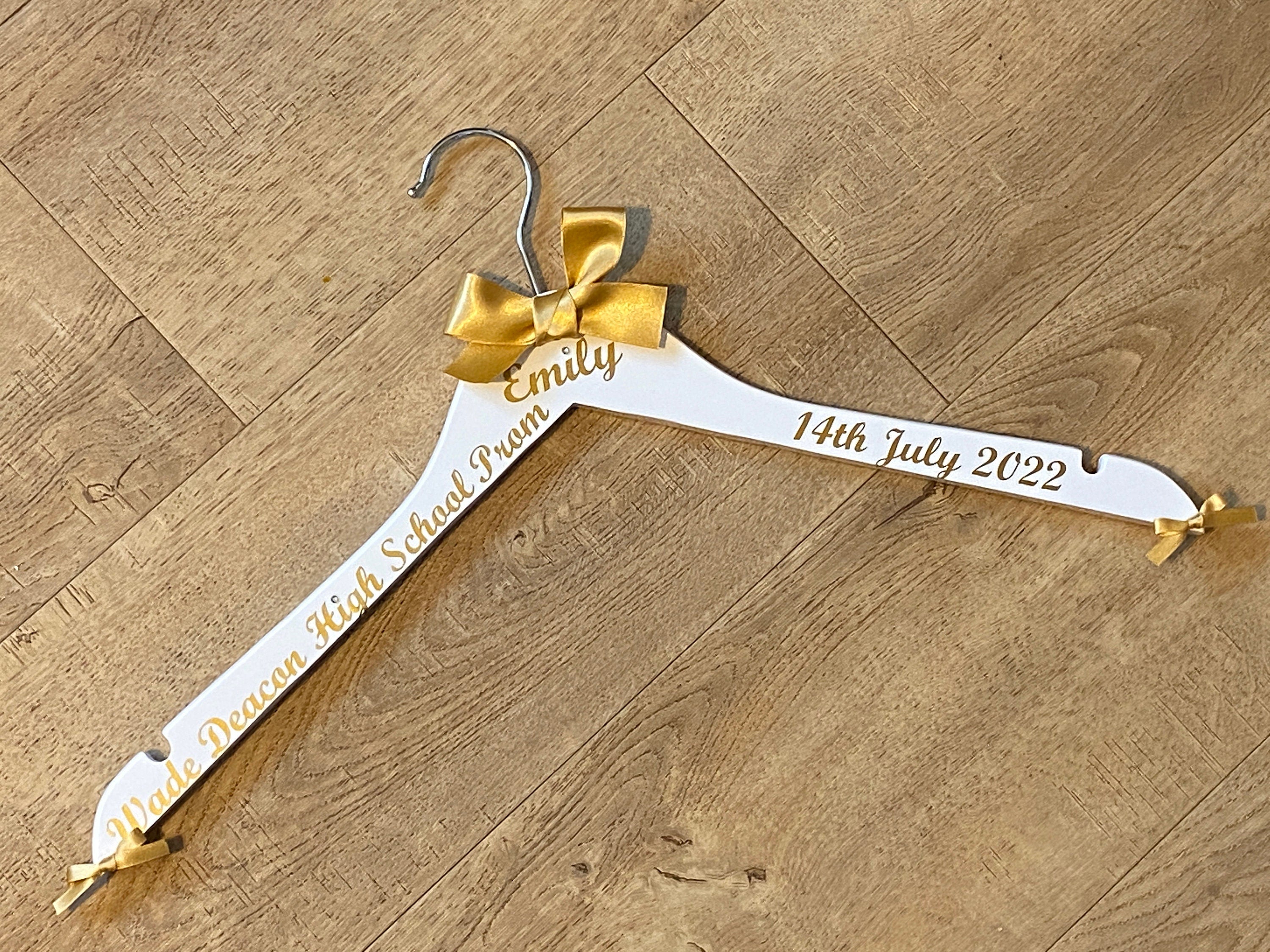 Prom Outfit Hanger - Personalised Keepsake - Name, date and school.