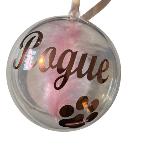 Personalised Pet Memorial Christmas Bauble, Paw Print Ornament