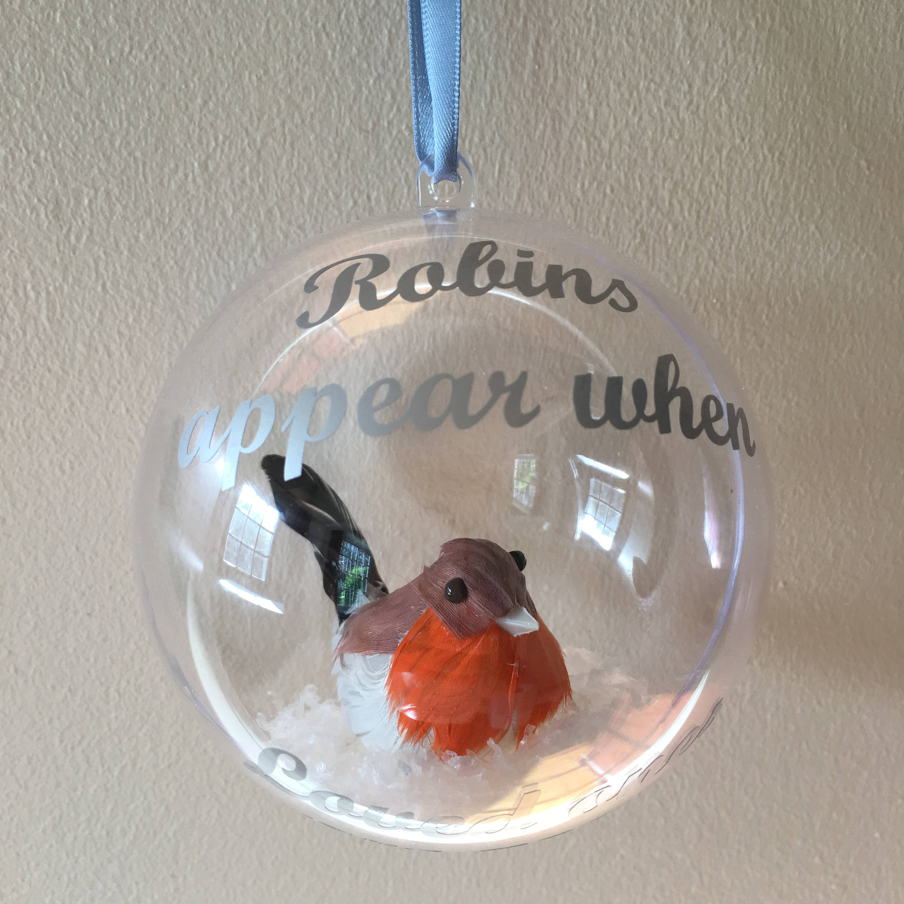 Robin Memorial Christmas Bauble | Acrylic Tree Ornament | Remembrance Bauble