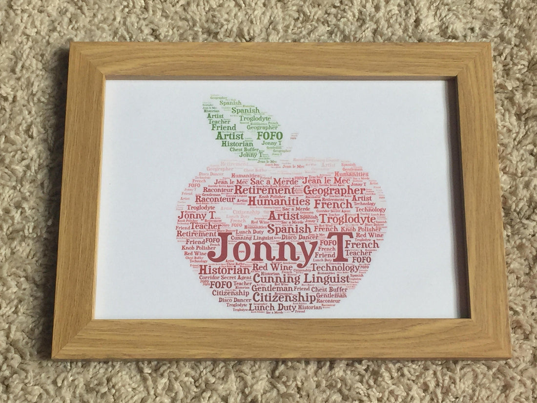 Teacher A4 Framed Print - Thank You Gift - TA, SEN, Support Worker Present - Personalised
