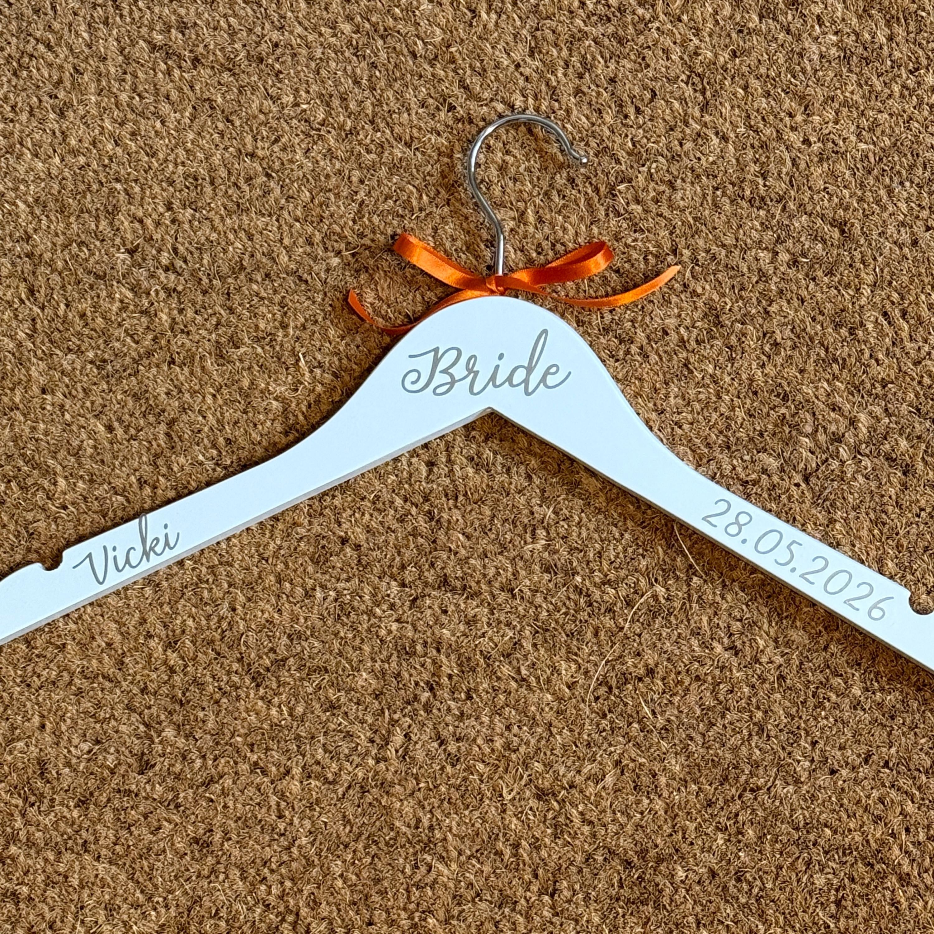 Wedding Hanger - Simple Style - Personalised - Bridal Party Outfit Hangers