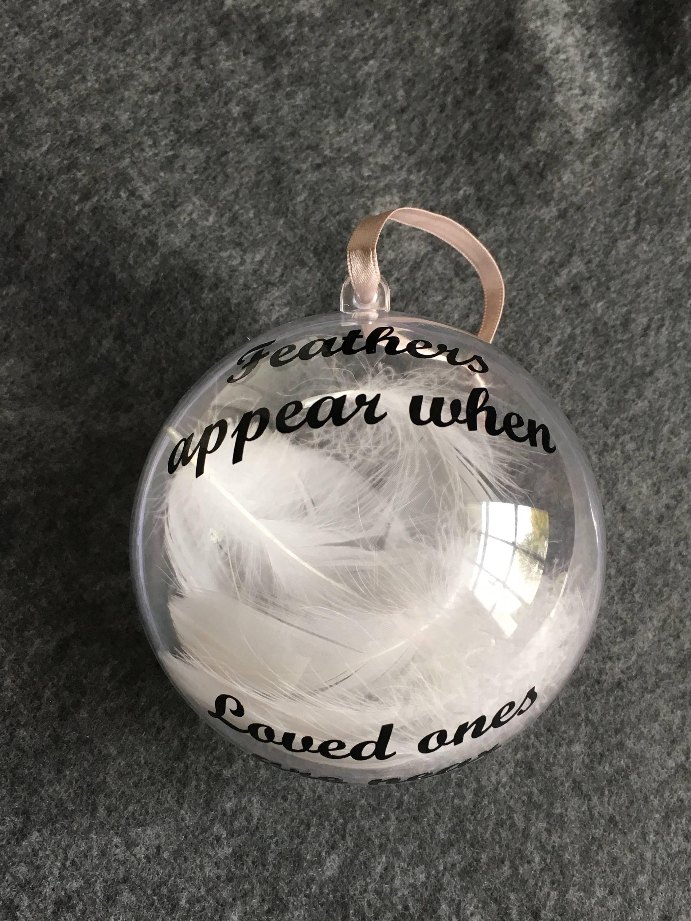 Feathers Appear Memorial Christmas Bauble - Remembrance Ornament - Tree Decoration