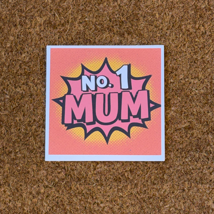 Graffiti Art Style Number 1 Mum Card. 6x6 inch