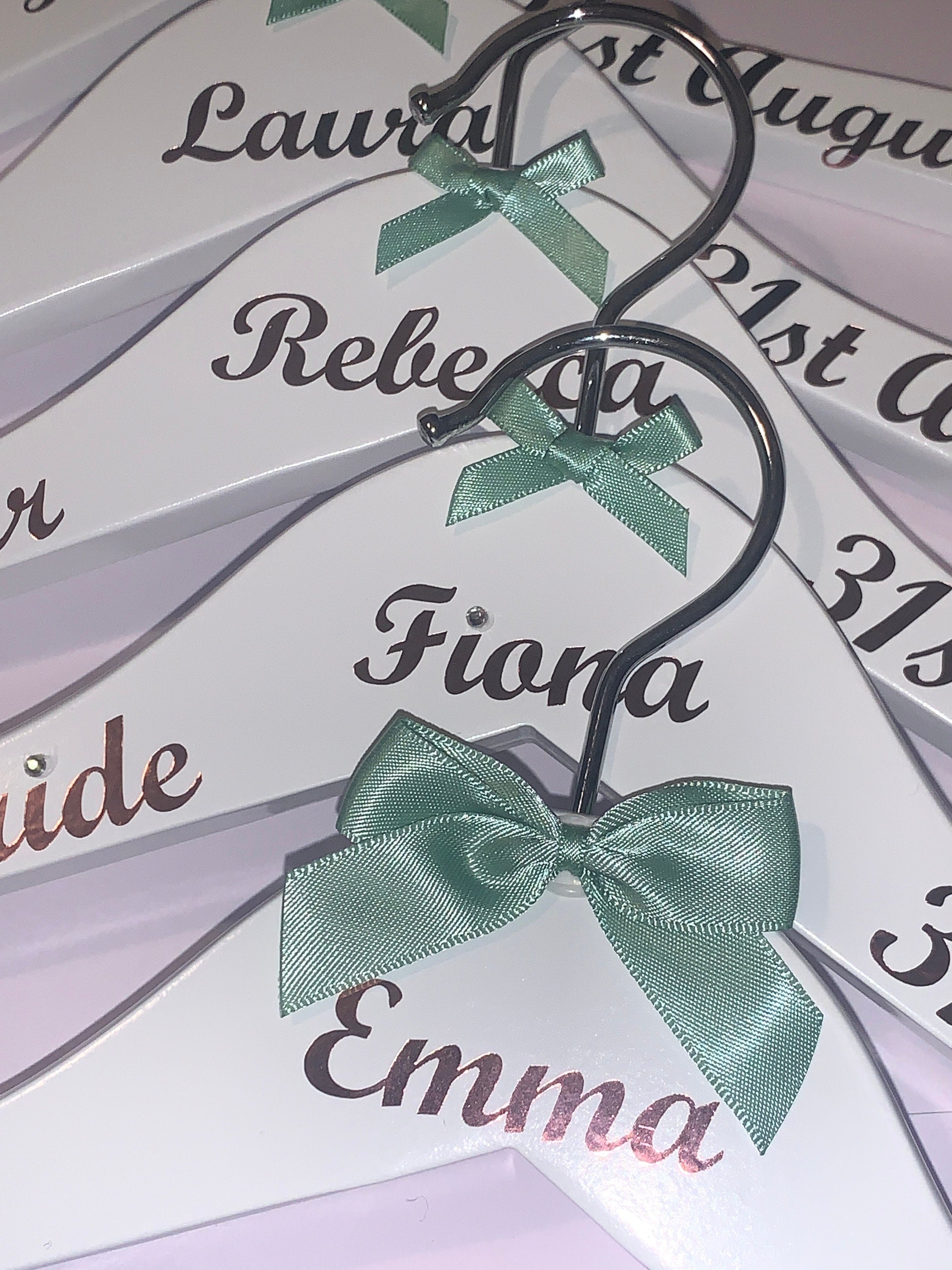 Wedding Party Personalised Hangers - Bridal Party Customised Hangers - set of 5