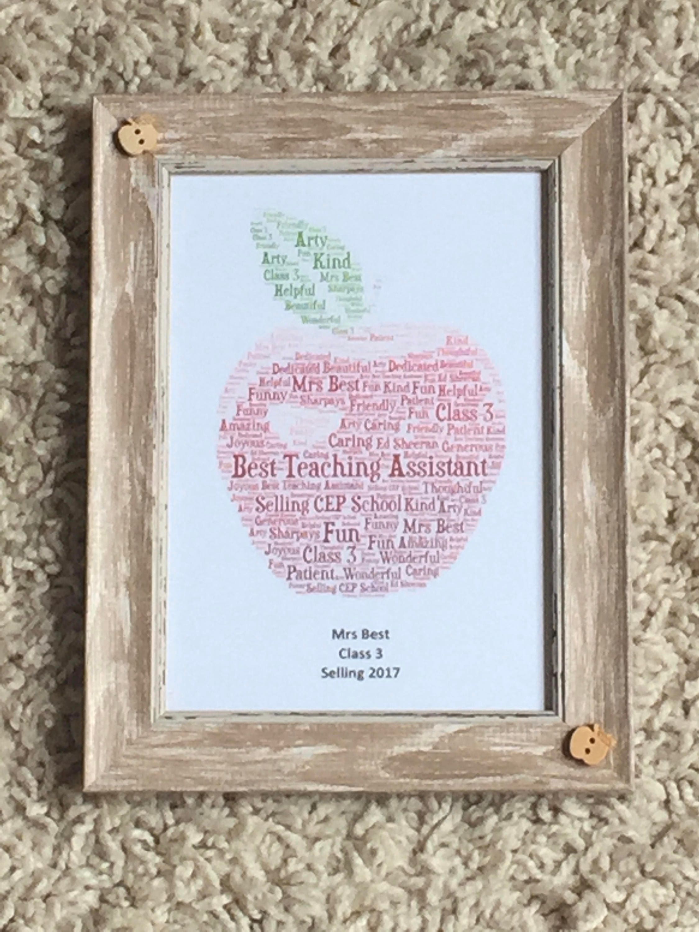 Custom Word Art Print, Personalised Typography Gift, 5x7 Framed