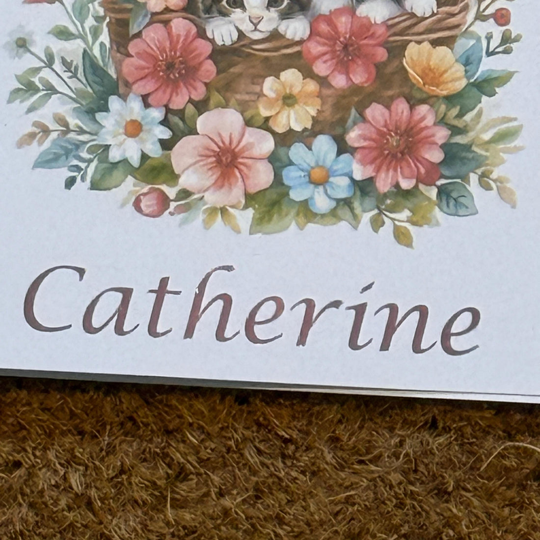 Purrfect Birthday Card | Watercolour Style Basket of Kittens, Personalised Foiled Message (6x6 Inch)