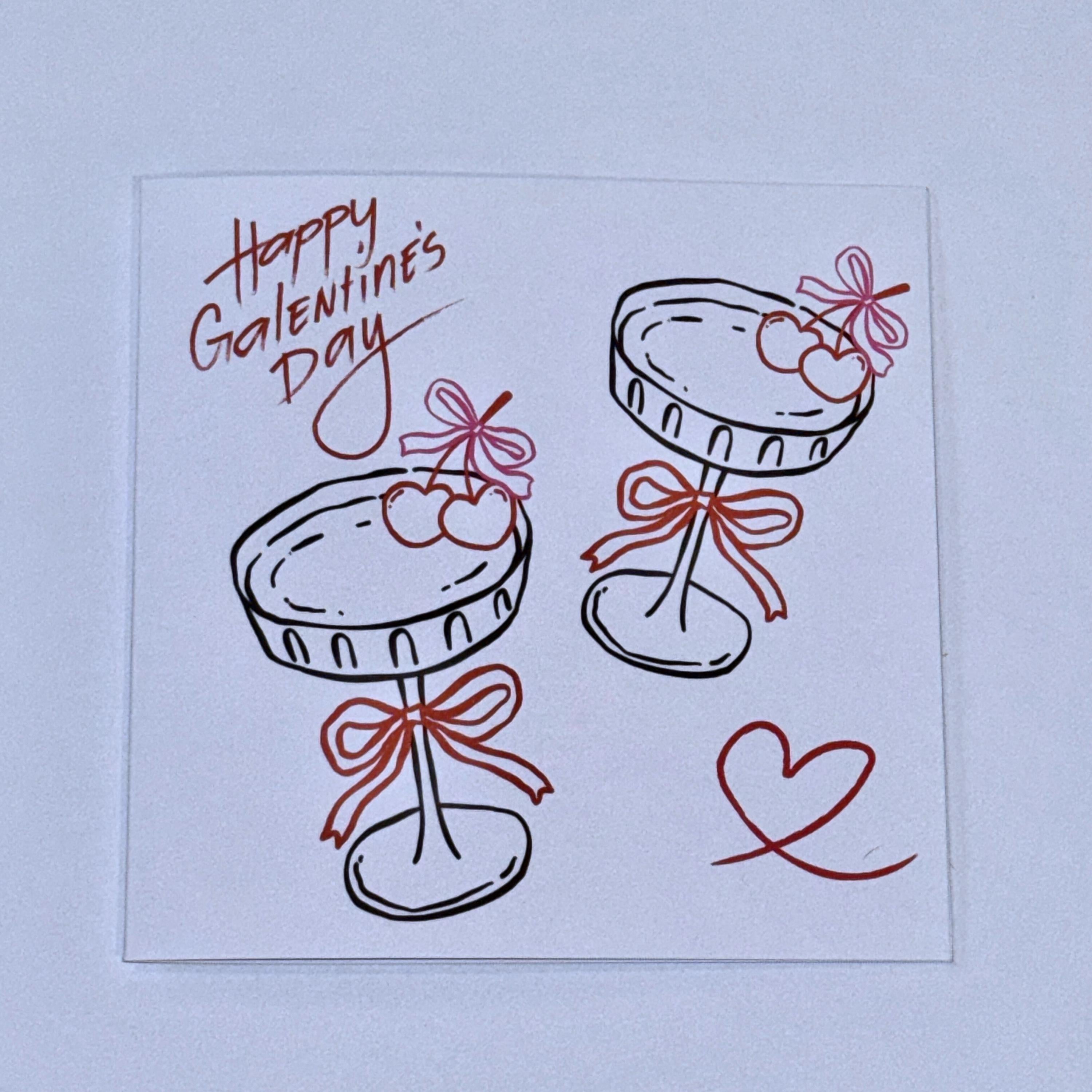 Funny Galentine's Day Card | Friend Valentine | 6X6 inch | FREE 2ND CLASS POSTAGE.