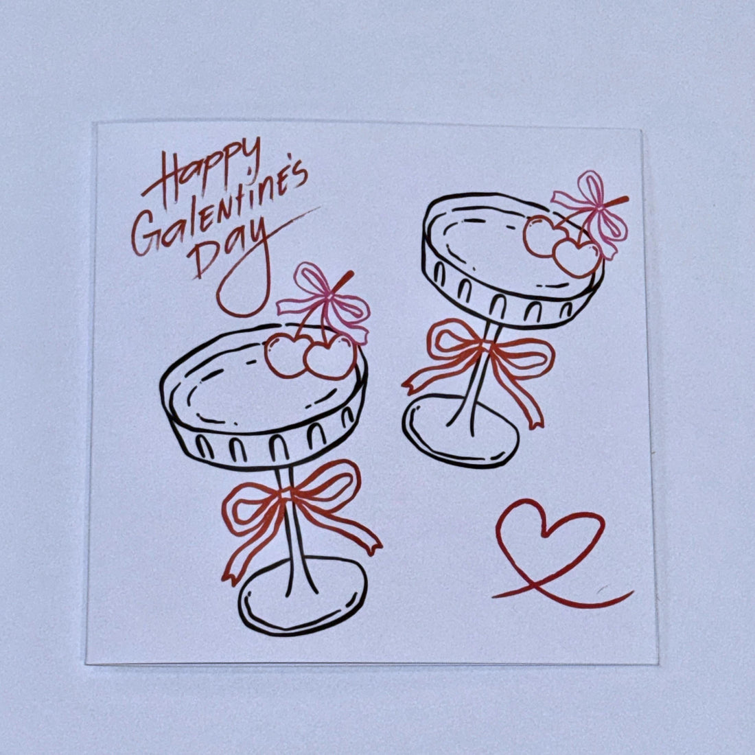 Funny Galentine's Day Card | Friend Valentine | 6X6 inch | FREE 2ND CLASS POSTAGE.
