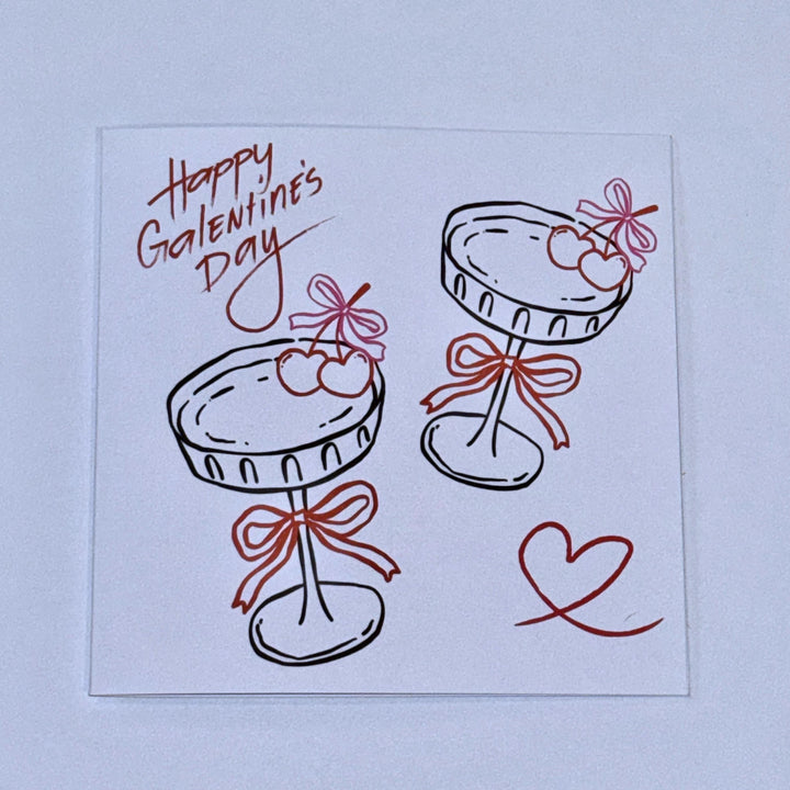 Funny Galentine's Day Card | Friend Valentine | 6X6 inch | FREE 2ND CLASS POSTAGE.