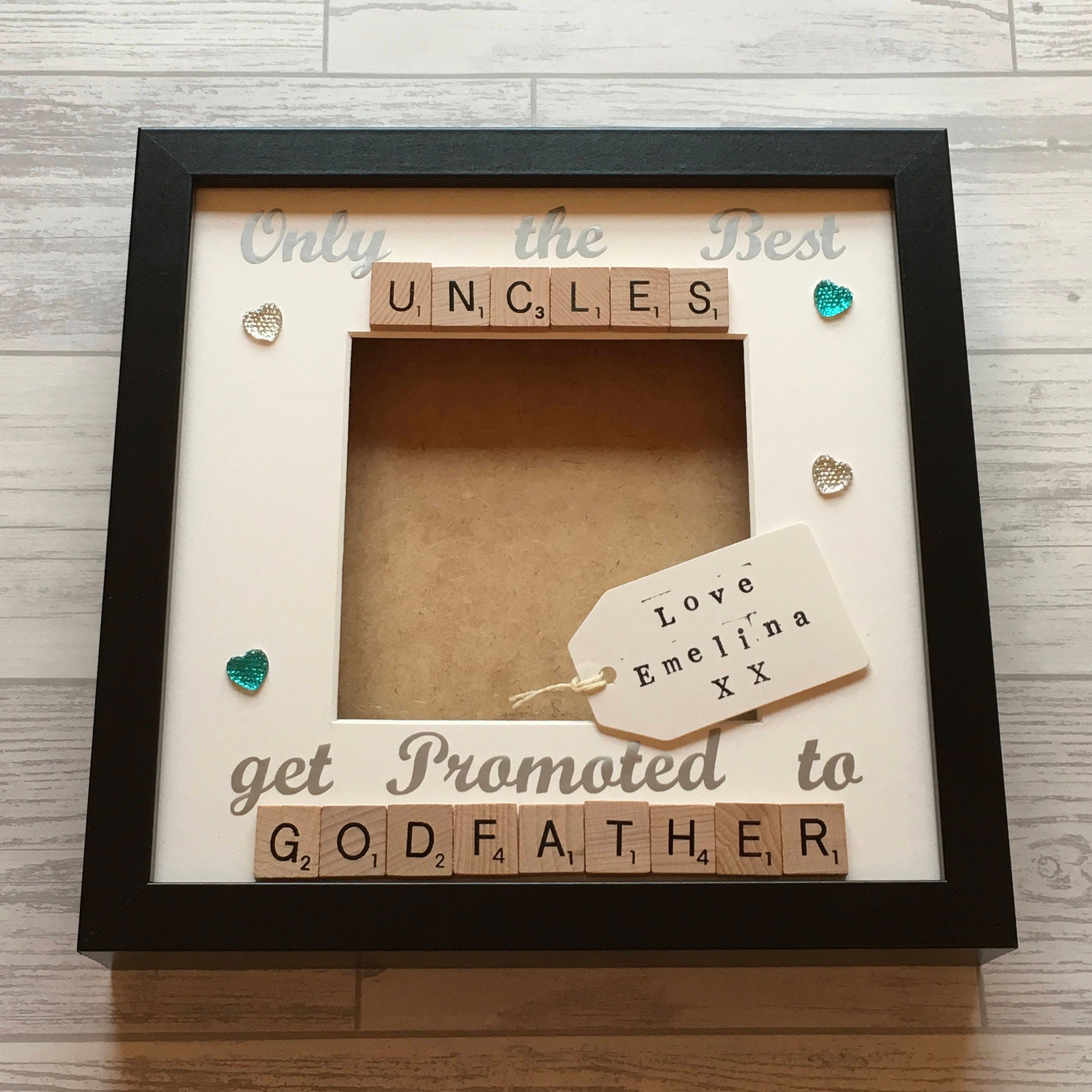 Brother to Uncle Letter Tile Photo Frame - Choice of Colours