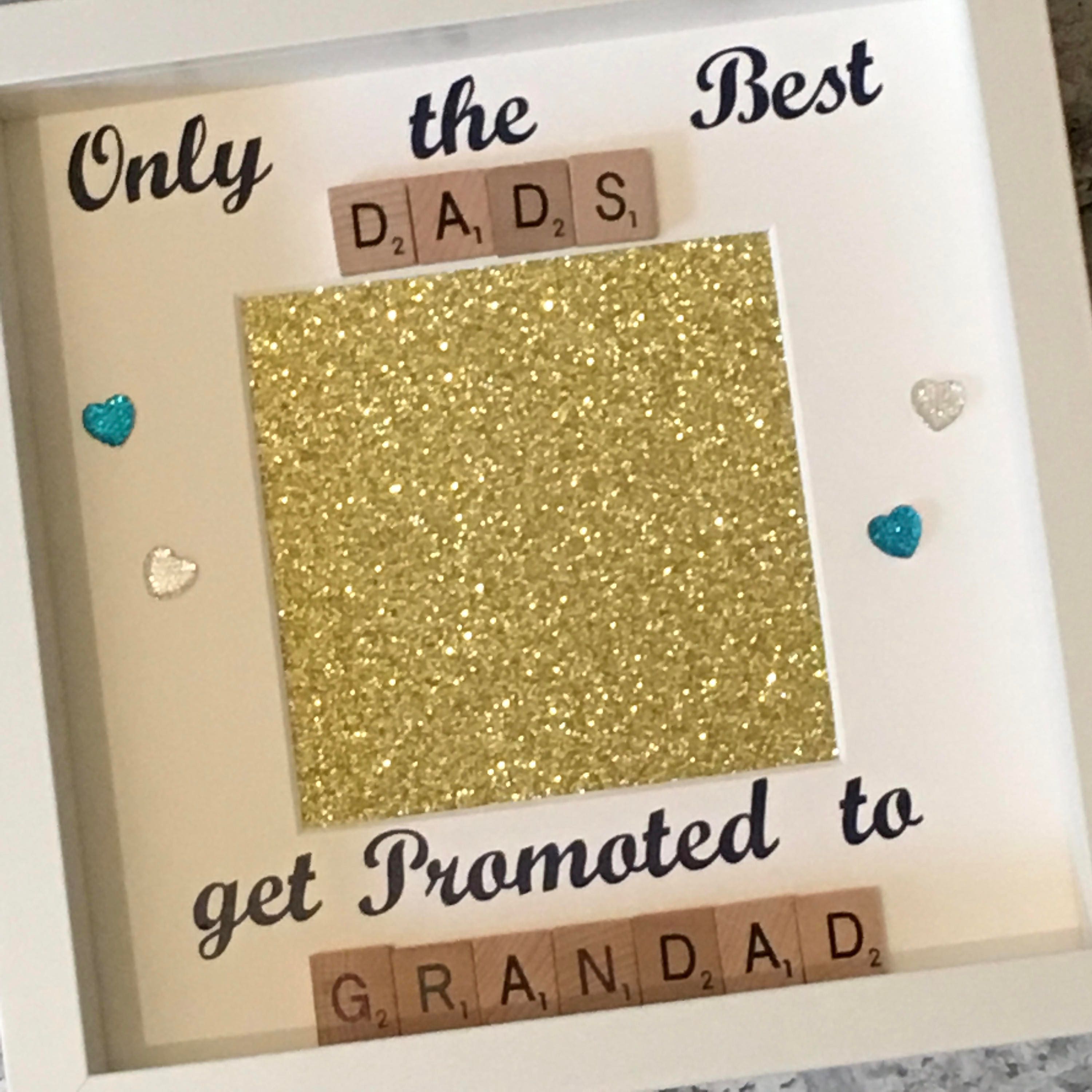 Dad to Grandad Scrabble Art Photo Frame | Grandparent Gift