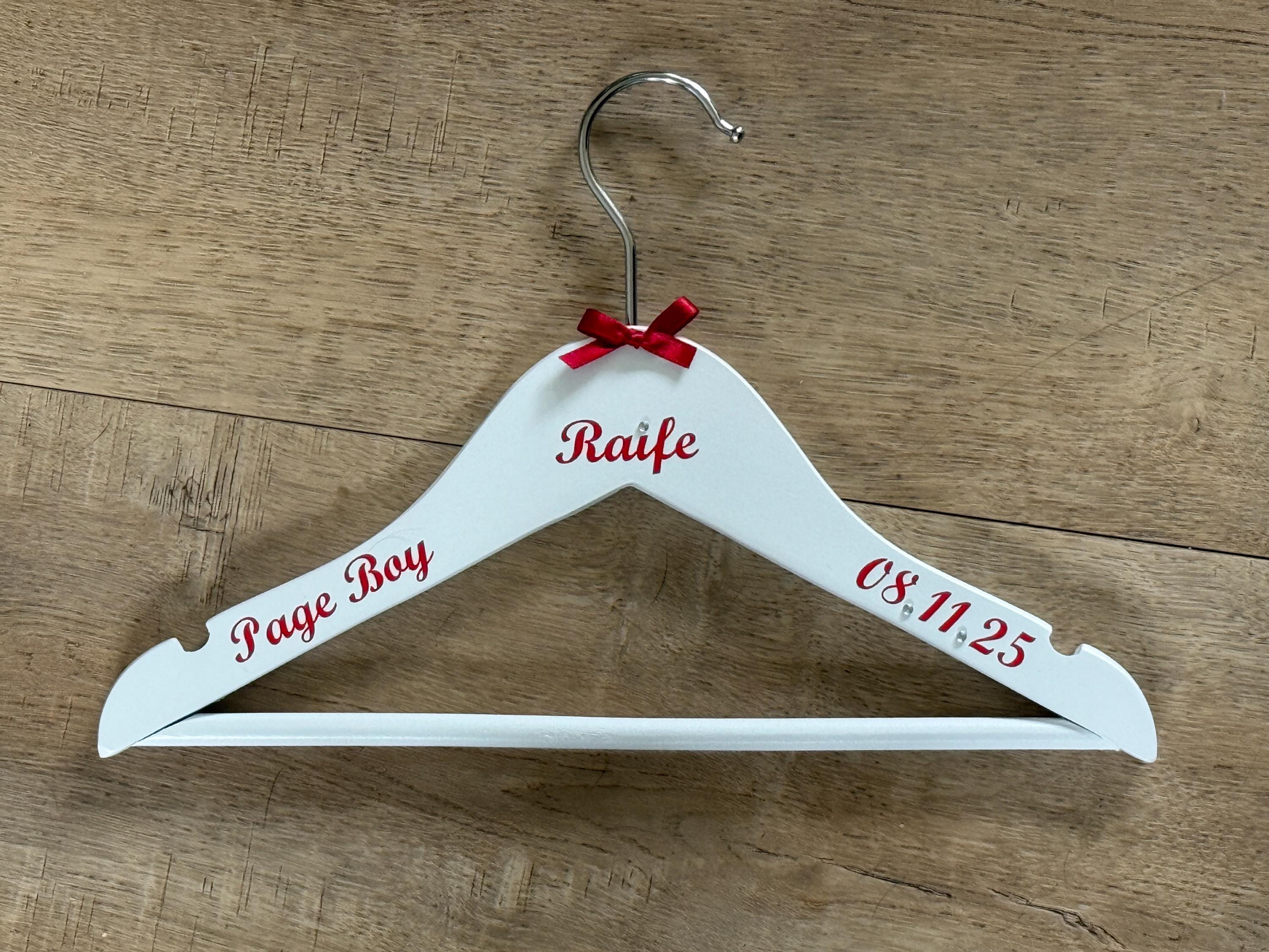 Page Boy Outfit Hanger | Personalised hanger for page Boy, Ring Bearer etc. Bridal Party Keepsake