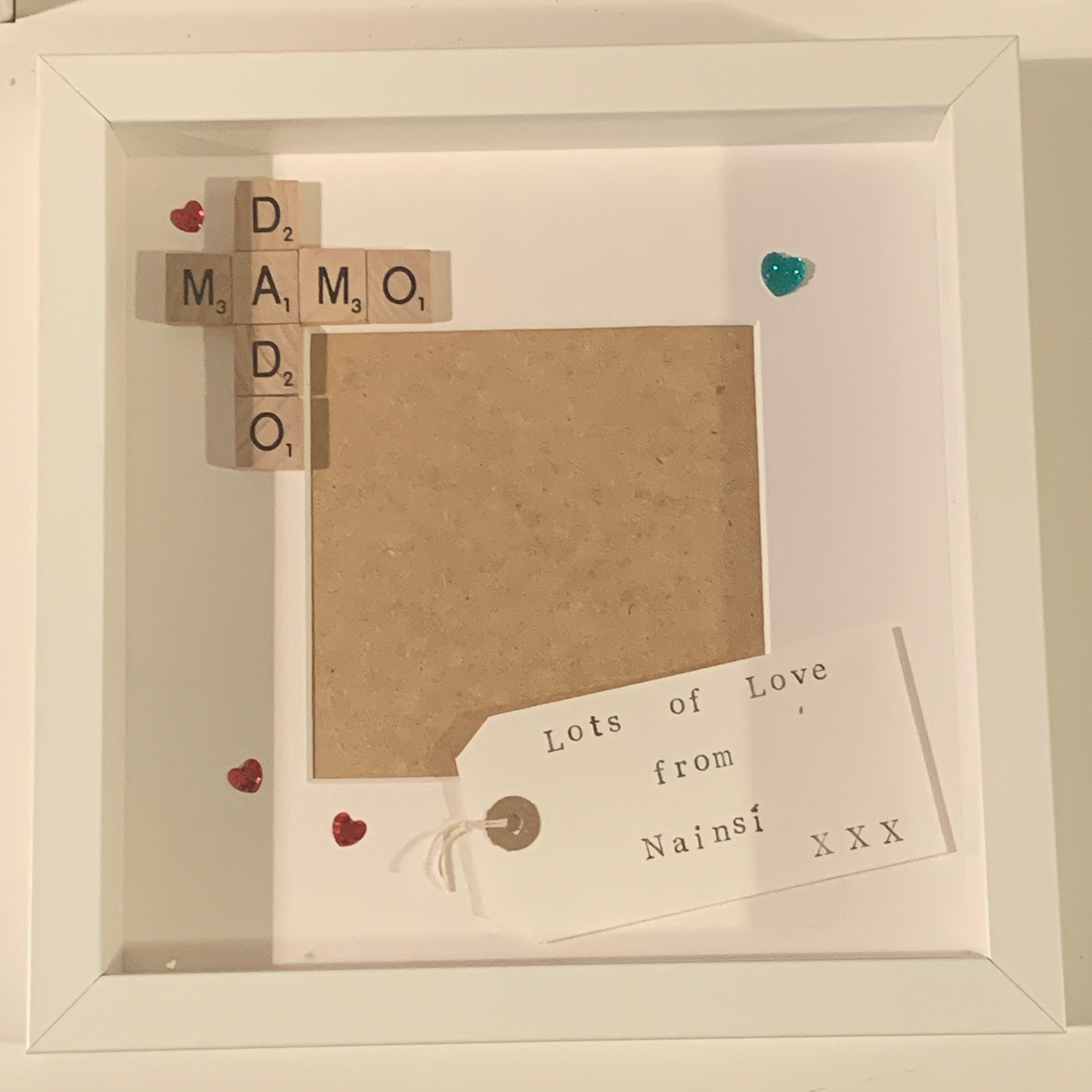 Nanny Grandad Grandparent Letter Tile Box Frame | Personalised Family Names Gift for Grandma, Nana & Grandad