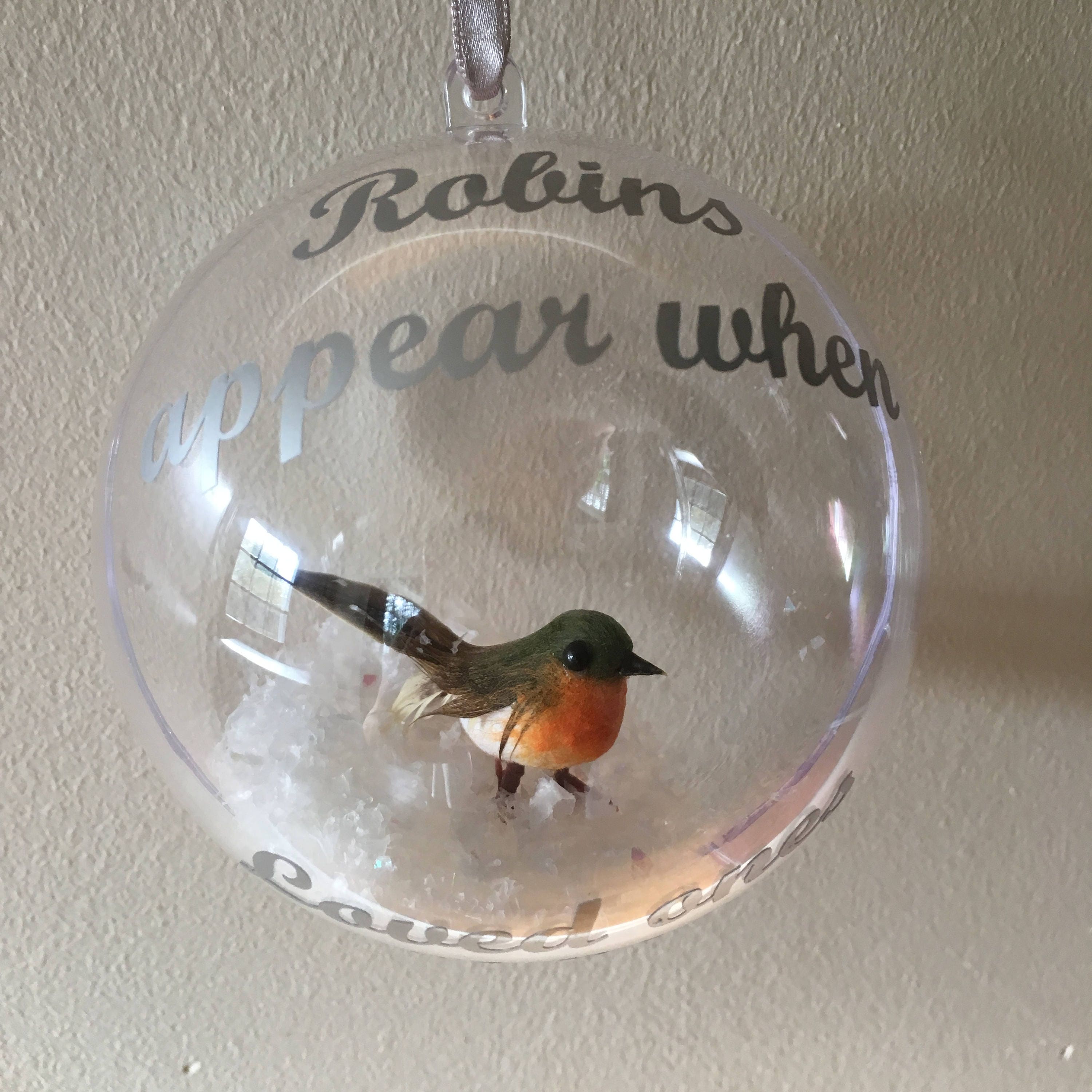 Robin Memorial Christmas Bauble | Acrylic Tree Ornament | Remembrance Bauble