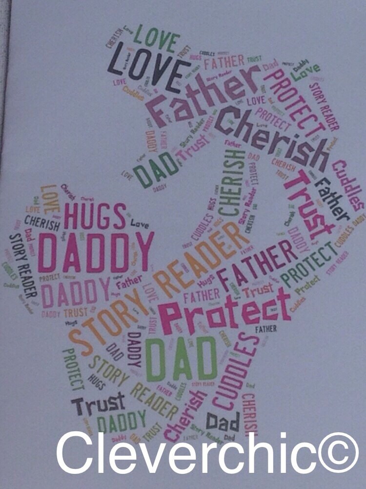 Customised Word Art Card - Your choice of shape, words and colours to create a unique card.
