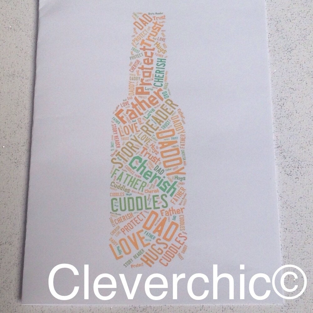Customised Word Art Card - Your choice of shape, words and colours to create a unique card.