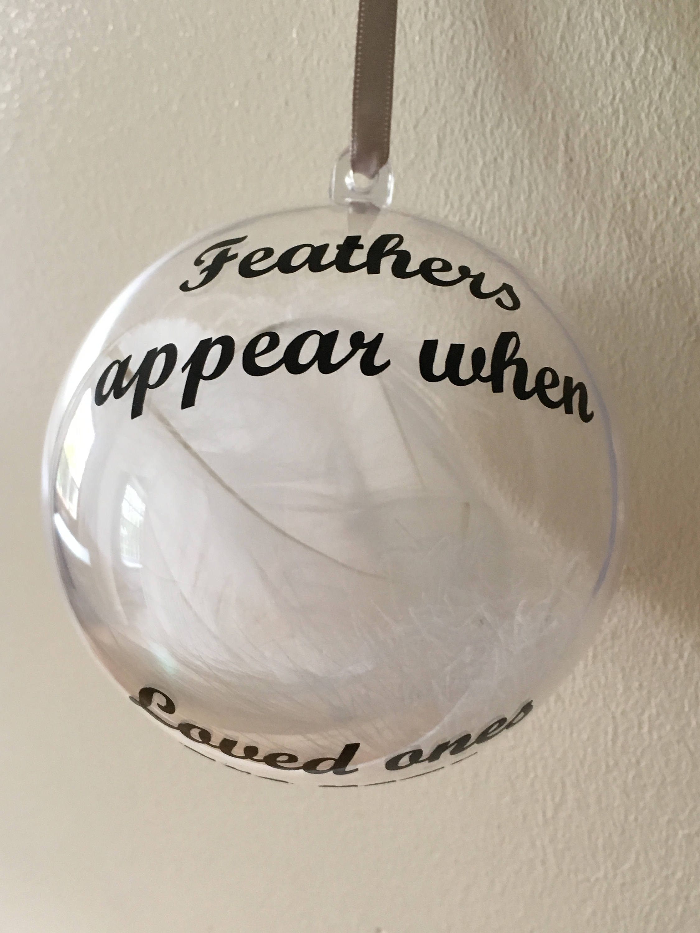 Feathers Appear Memorial Christmas Bauble - Remembrance Ornament - Tree Decoration
