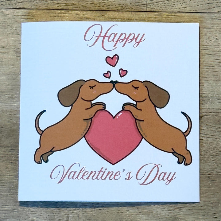 Dachshund Happy Valentines Day Card | 6x6 inch