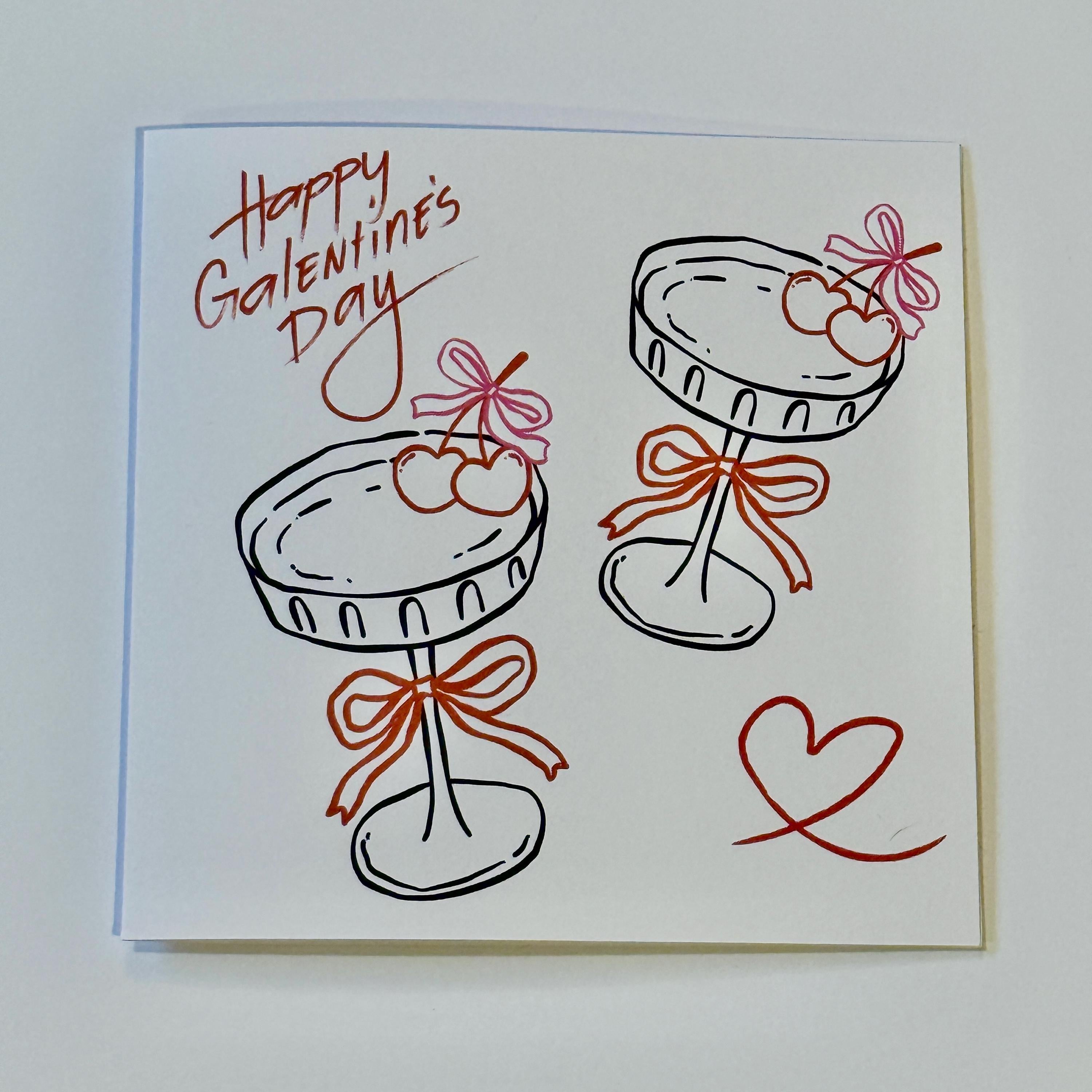 Funny Galentine's Day Card | Friend Valentine | 6X6 inch | FREE 2ND CLASS POSTAGE.