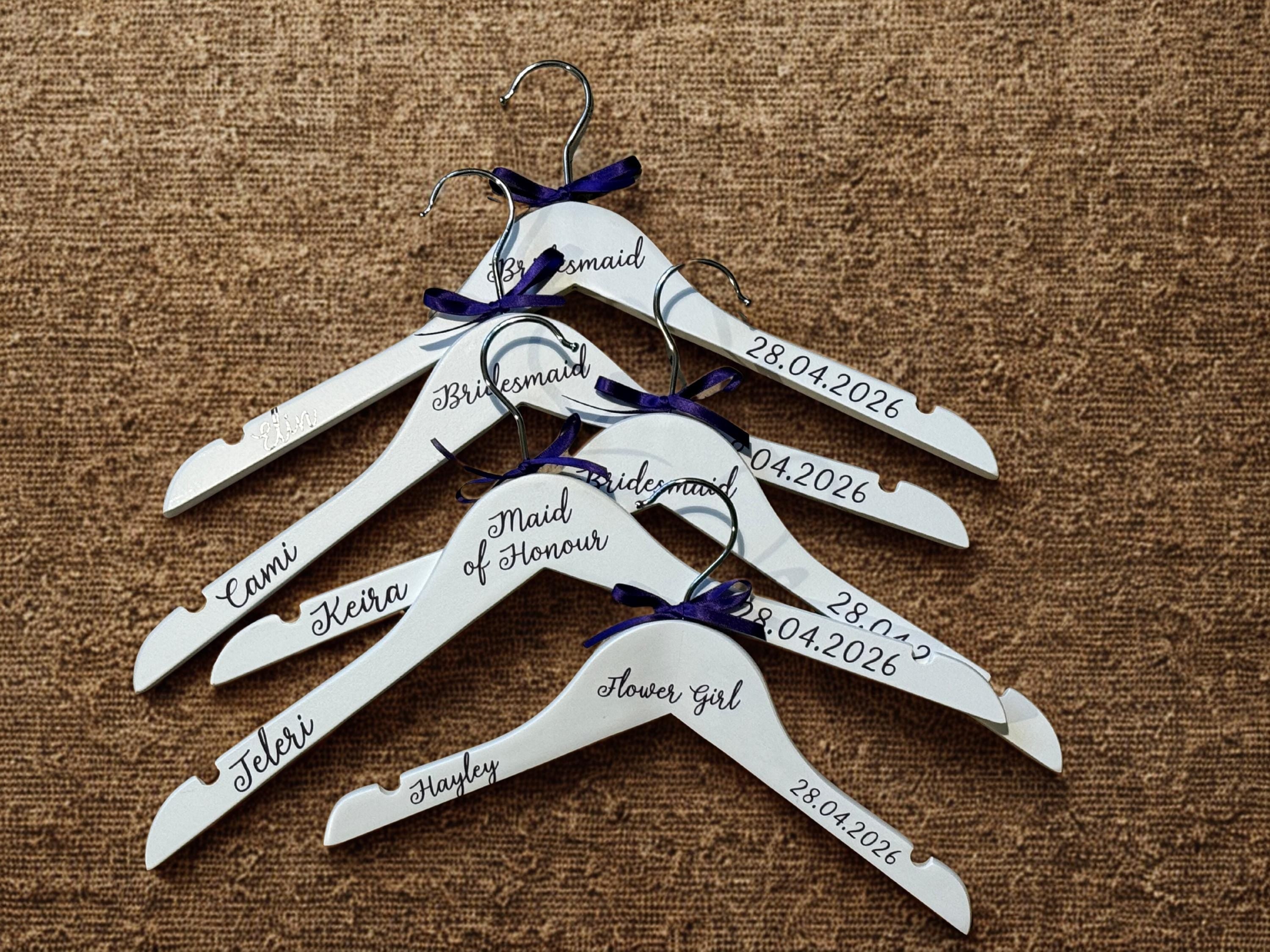 Wedding Hanger - Simple Style - Personalised - Bridal Party Outfit Hangers