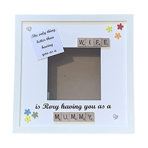 Wife to Mummy - Only thing better Scrabble Art Photo Frame - Personalised with name.