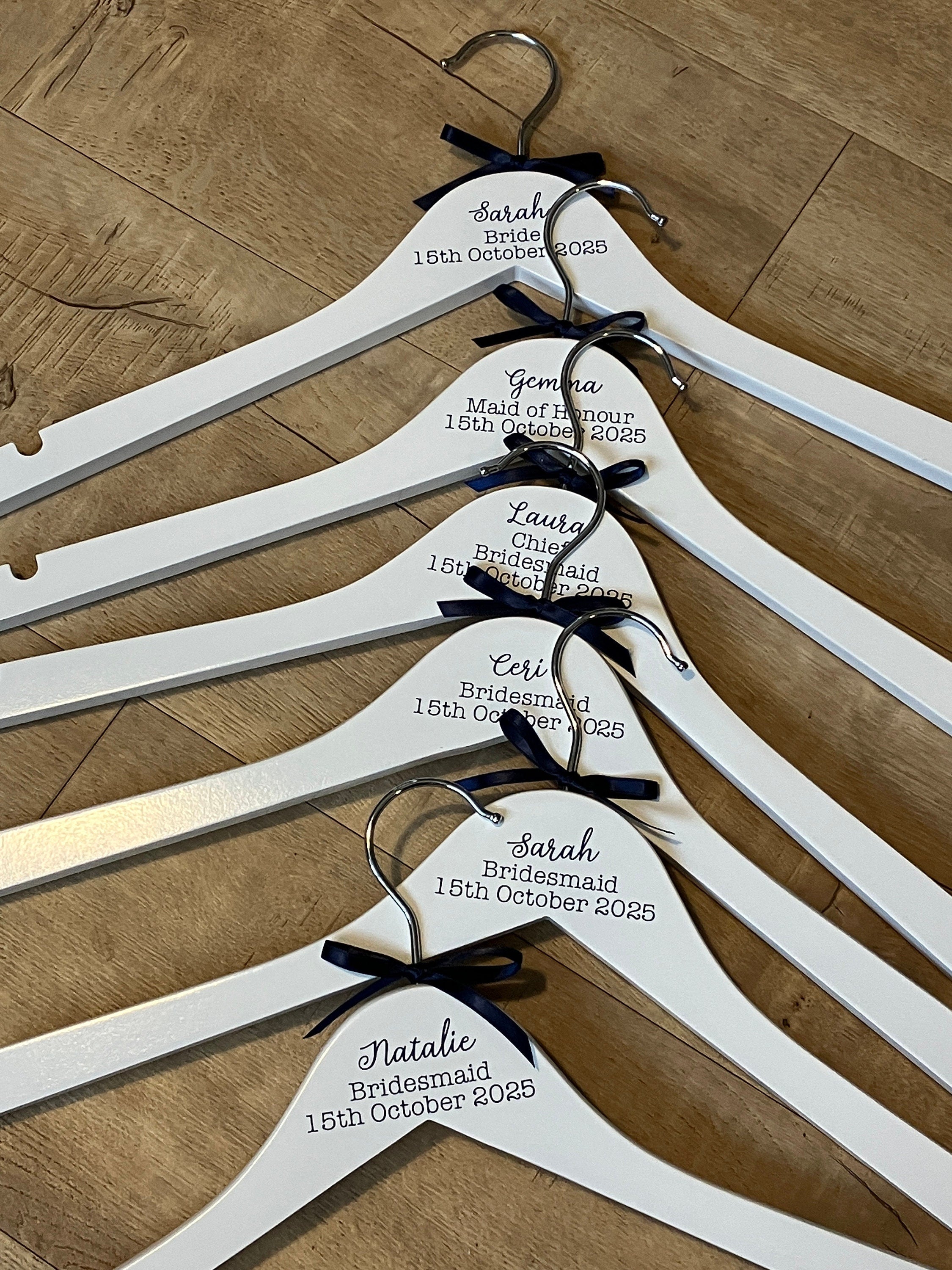 Simple Top Detail Wedding Hanger - Personalised with text and colours