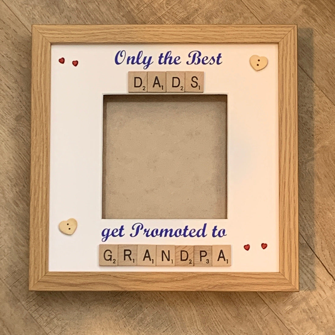 Dad to Grandad Scrabble Art Photo Frame | Grandparent Gift