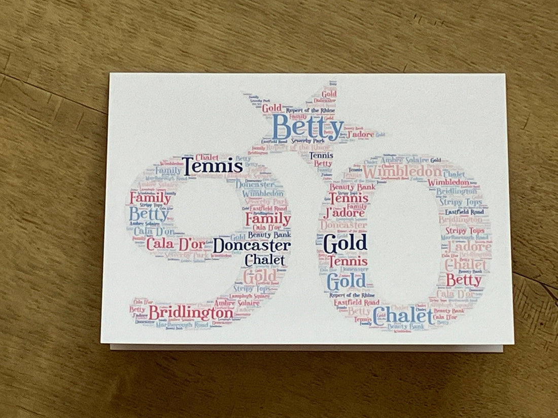Age Word Art Birthday Card | Personalised Typography A5 Card