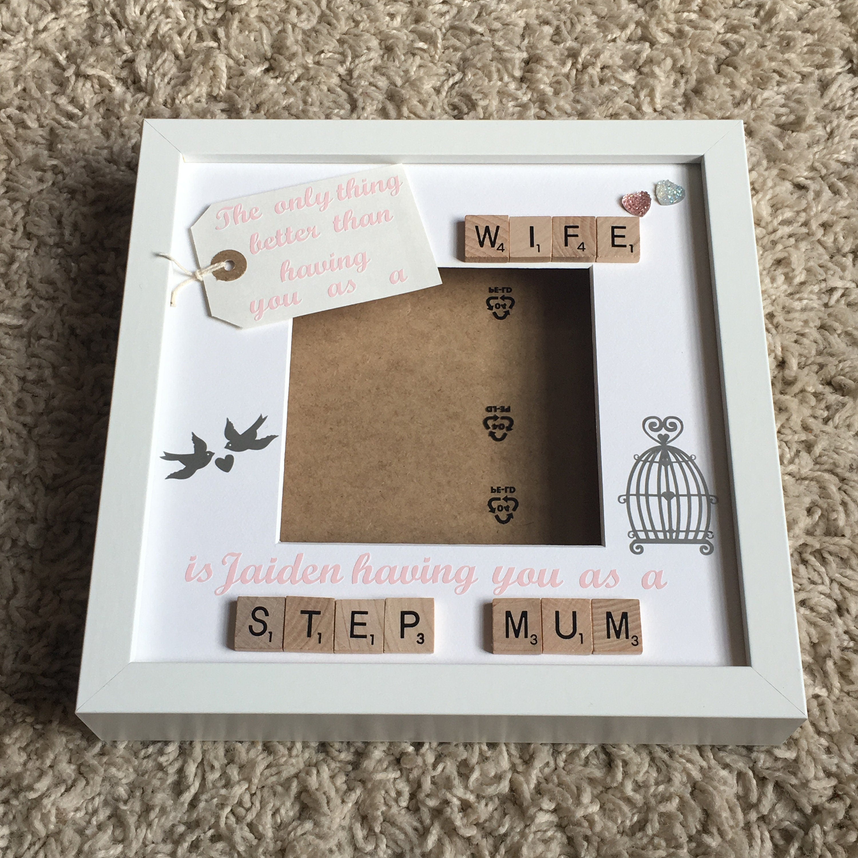 Wife to Mummy - Only thing better Scrabble Art Photo Frame - Personalised with name.