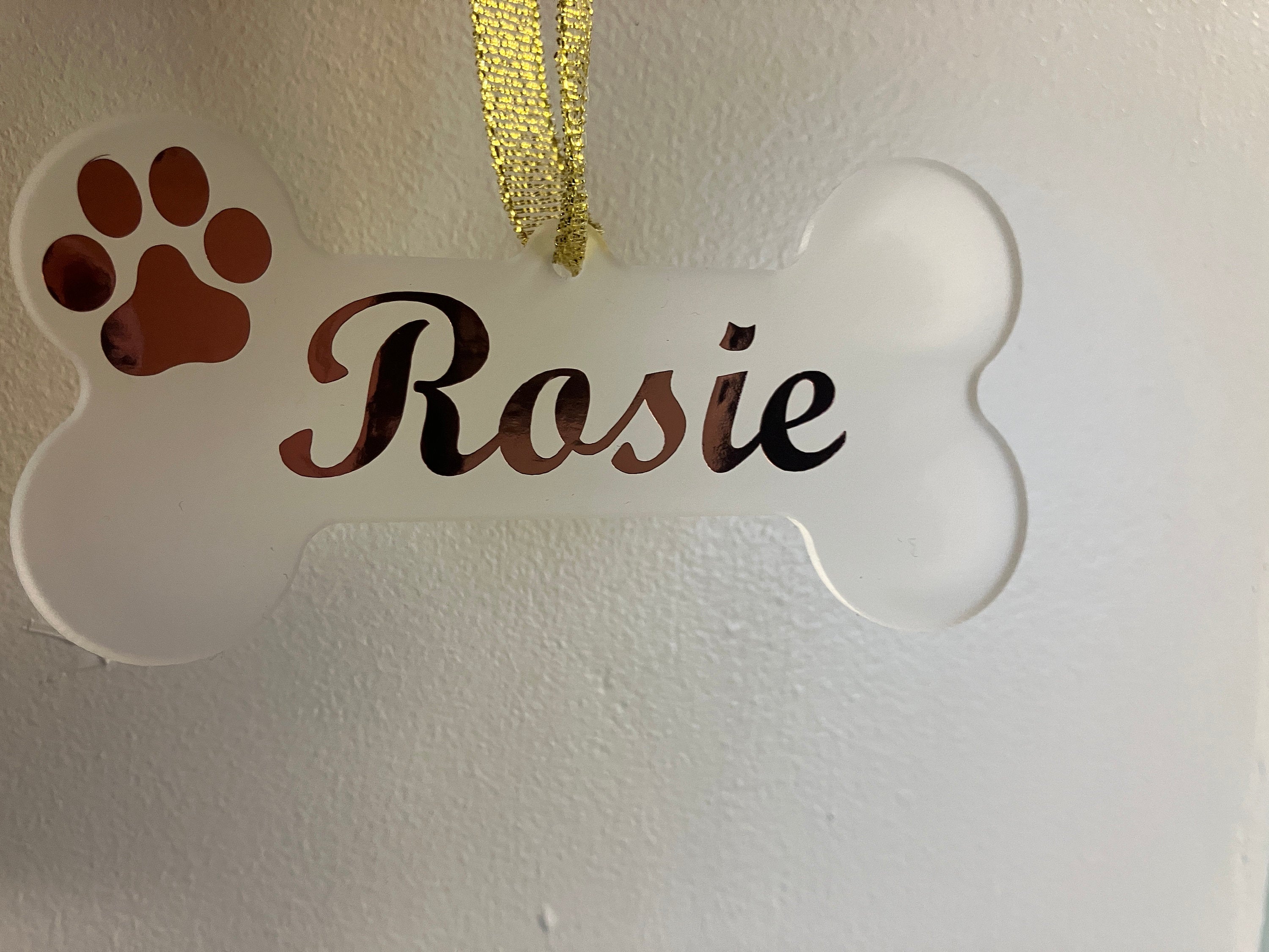Dog Bone Shaped Personalised Bauble - Acrylic Pet Christmas Tree Ornament