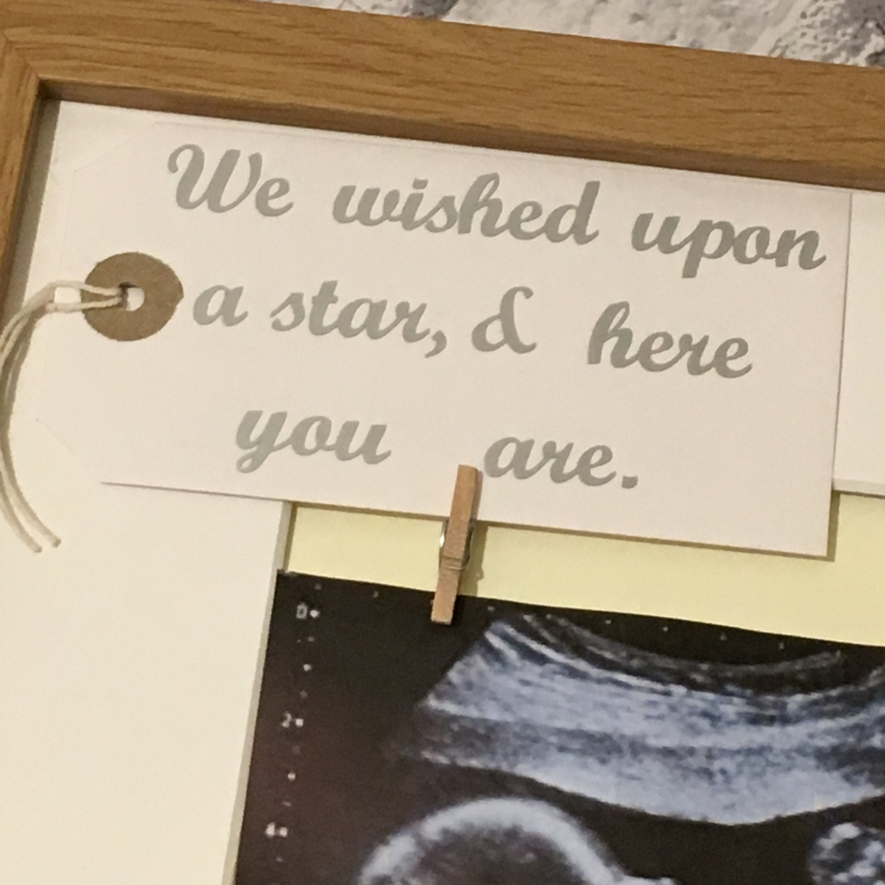 We Made a Wish Baby Scan Photo Frame - Personalised with Due Date