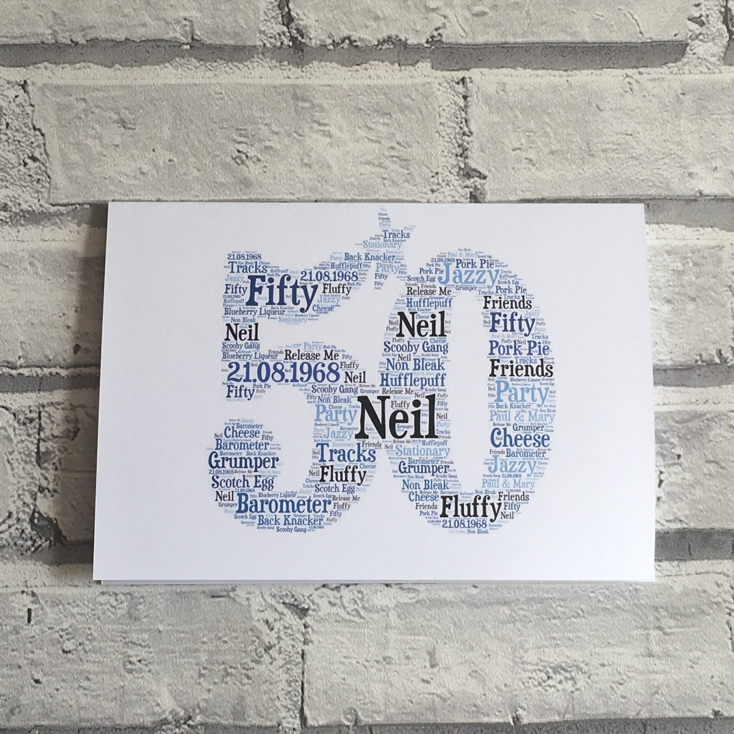Age Word Art Birthday Card | Personalised Typography A5 Card