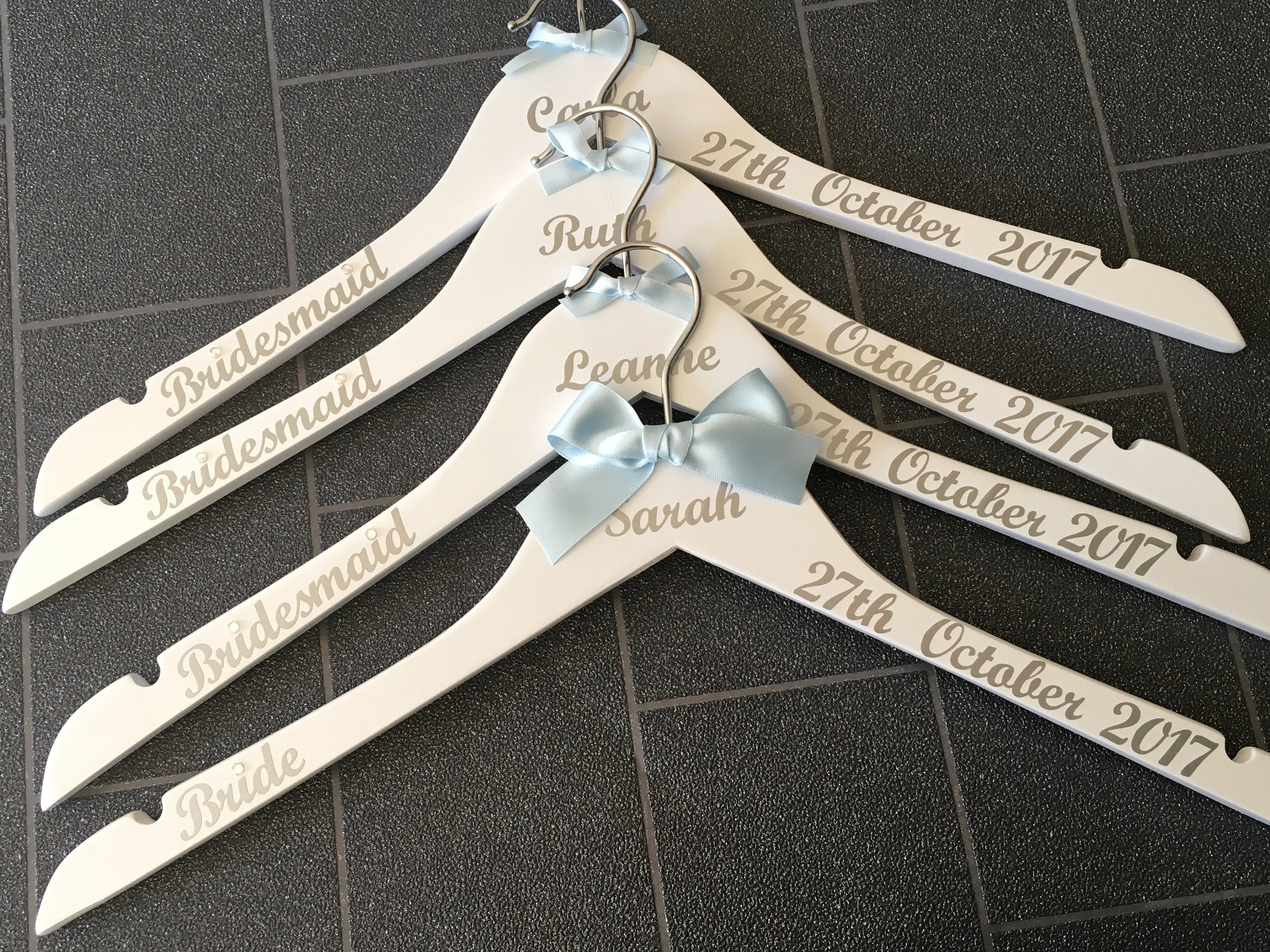 Bridal Party Hangers - Set of 6 - Personalised - Wedding Outfit Hangers