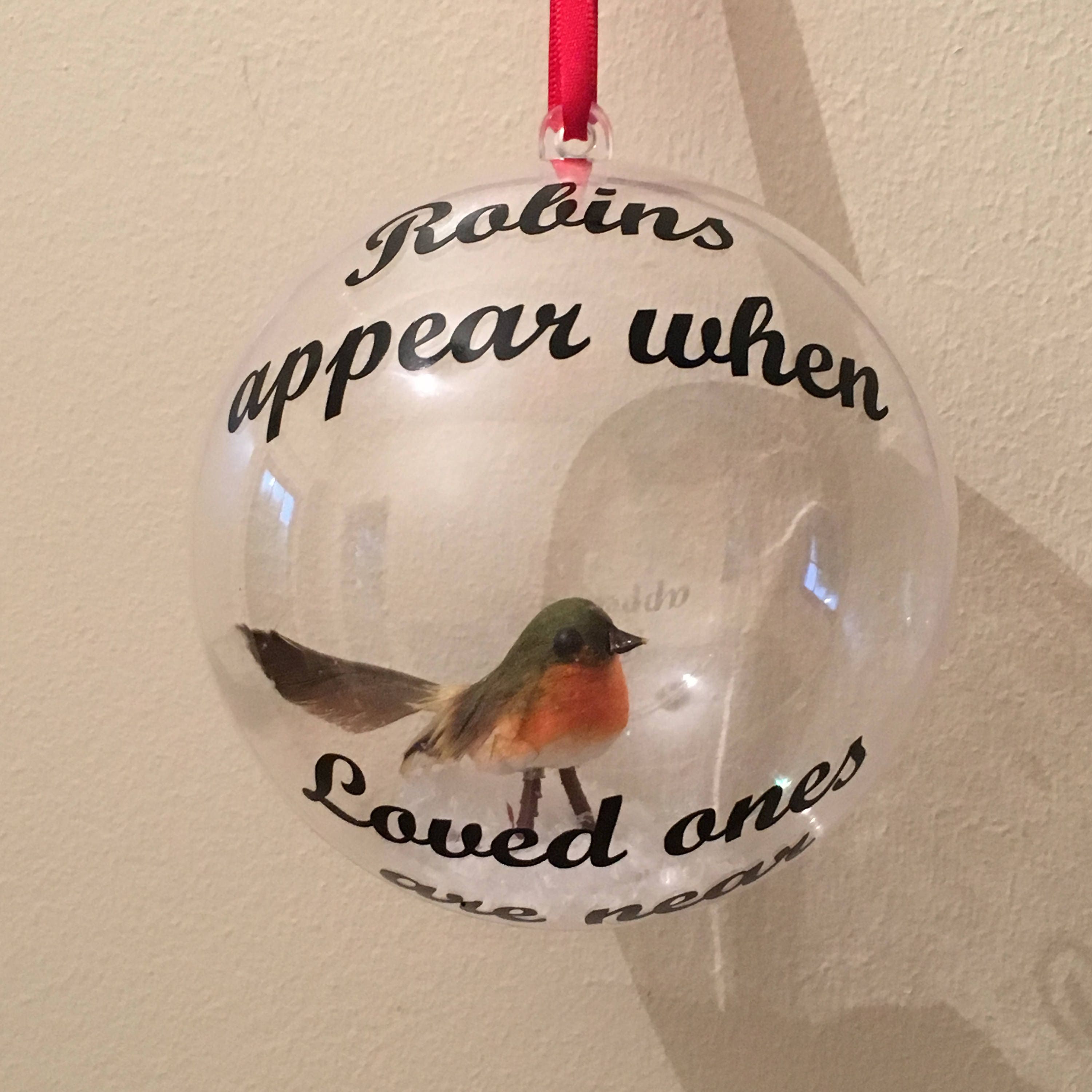 Robin Memorial Christmas Bauble | Acrylic Tree Ornament | Remembrance Bauble