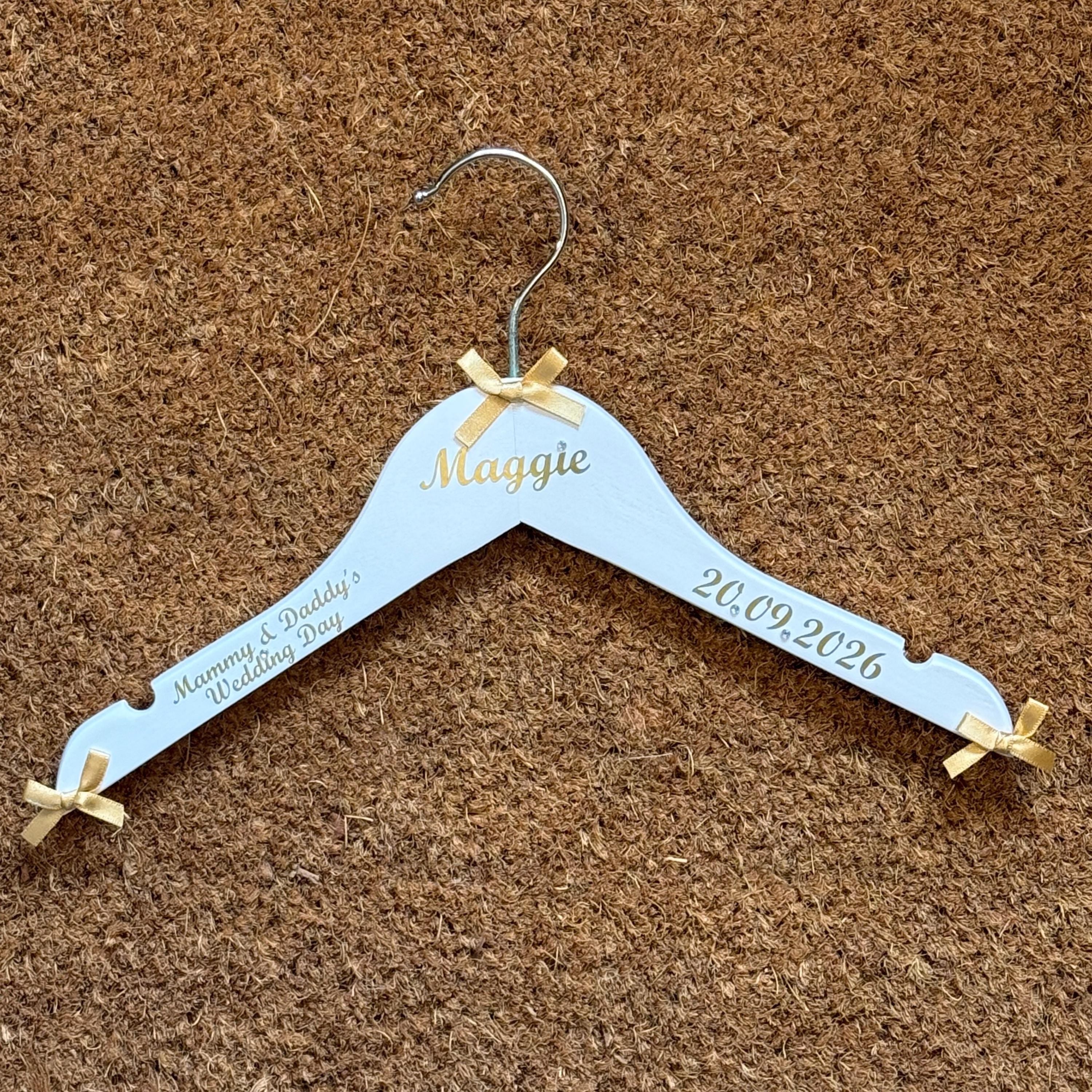 Flower Girl Hanger | Bridal Party Keepsake | Personalised with names, date etc.