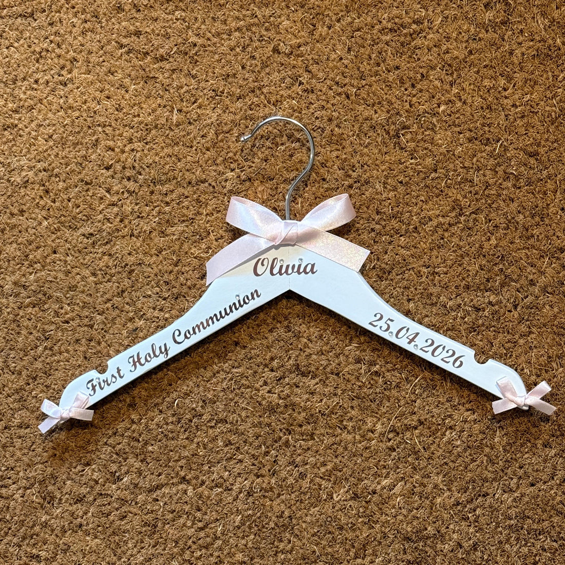 First Holy Communion Hanger, personalised | Custom Outfit Hanger | Childs Name & Date | Keepsake Gift