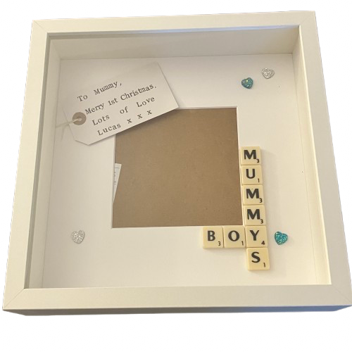 Mummy's Boy Personalised Scrabble Art Frame. Picture frame.