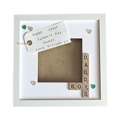 Daddy & Son Letter Tile Box Frame | Custom Dad & Son Keepsake Gift | Personalised Message