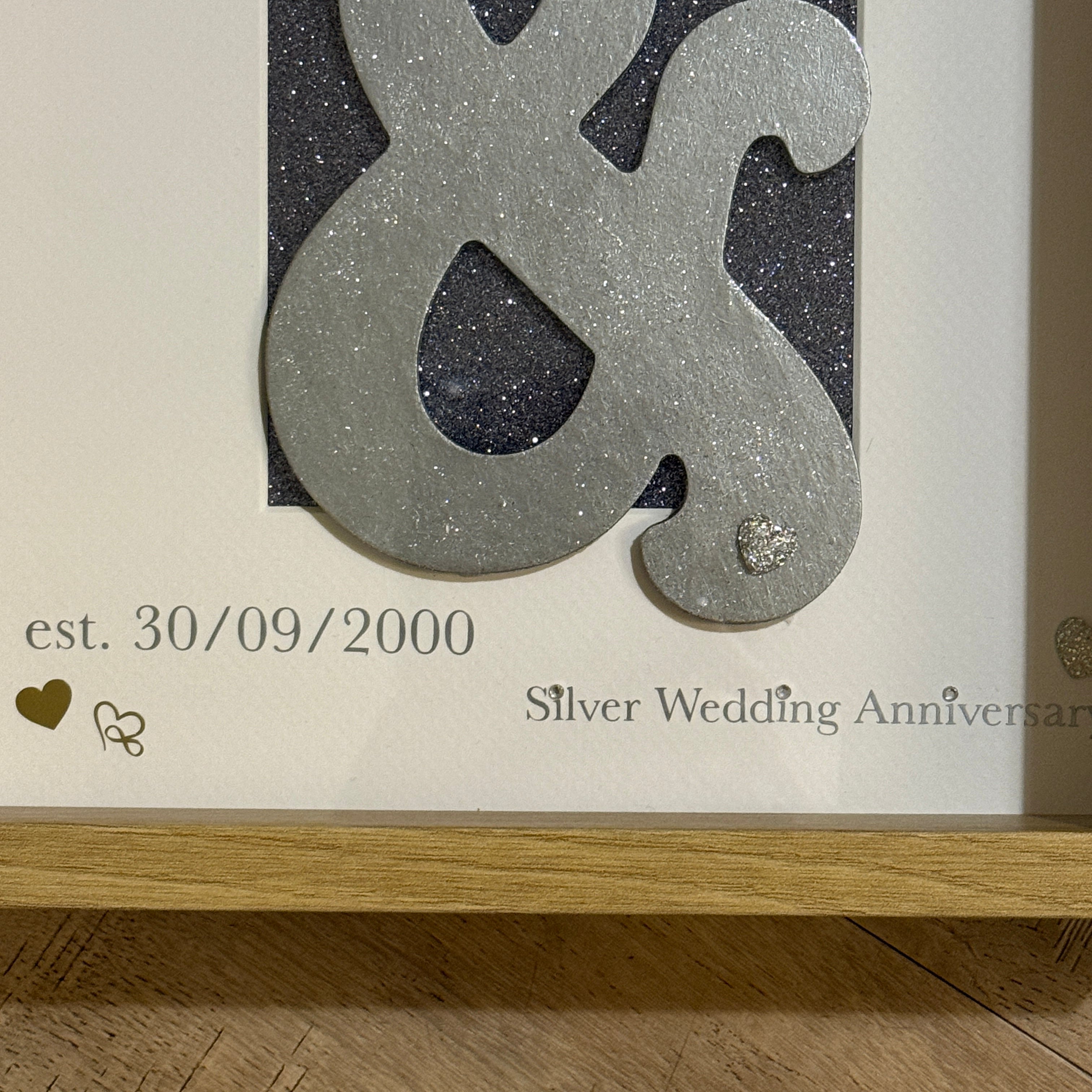 Wedding Day Box Frame | Personalised Ampersand Frame | Name and date