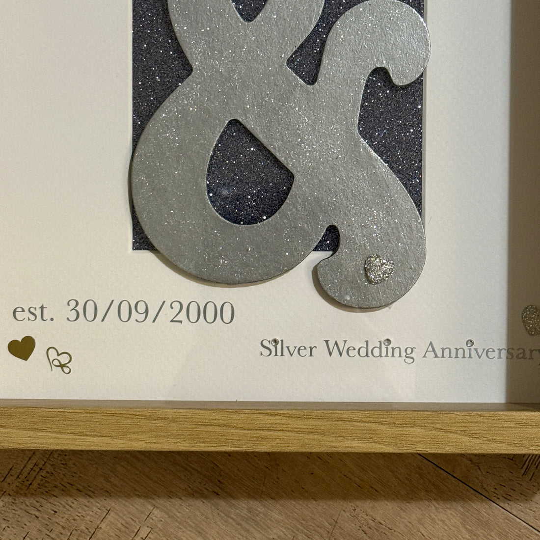 Wedding Day Box Frame | Personalised Ampersand Frame | Name and date
