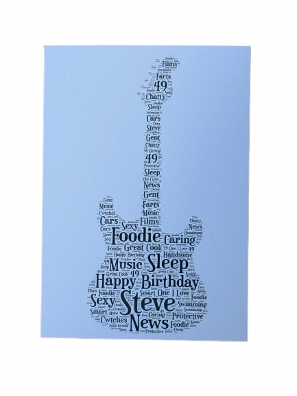 Word Art Card | Personalised with your words, shape and colours | A truly unique and custom greetings card