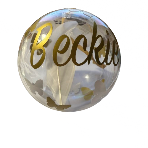 Butterfly Memorial Feather Bauble | Large Personalised Christmas Ornament & Keepsake Gift