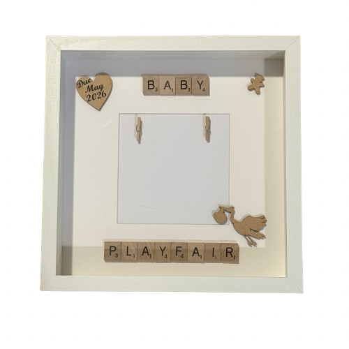 Baby Scan Photo Frame - Personalised with Surname and Due Date - Perfect Memory Keepsake