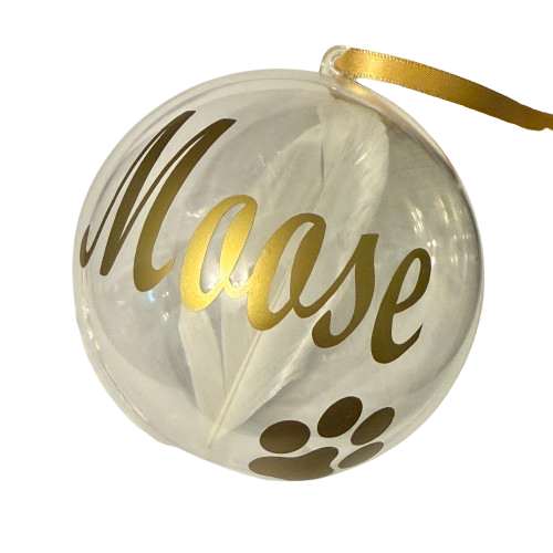 Personalised Pet Memorial Christmas Bauble, Paw Print Ornament