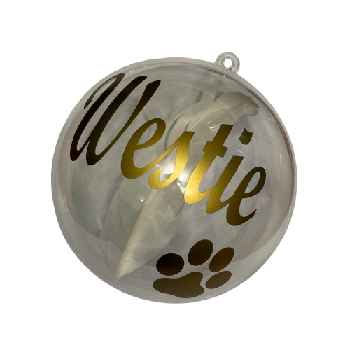Personalised Pet Memorial Christmas Bauble, Paw Print Ornament