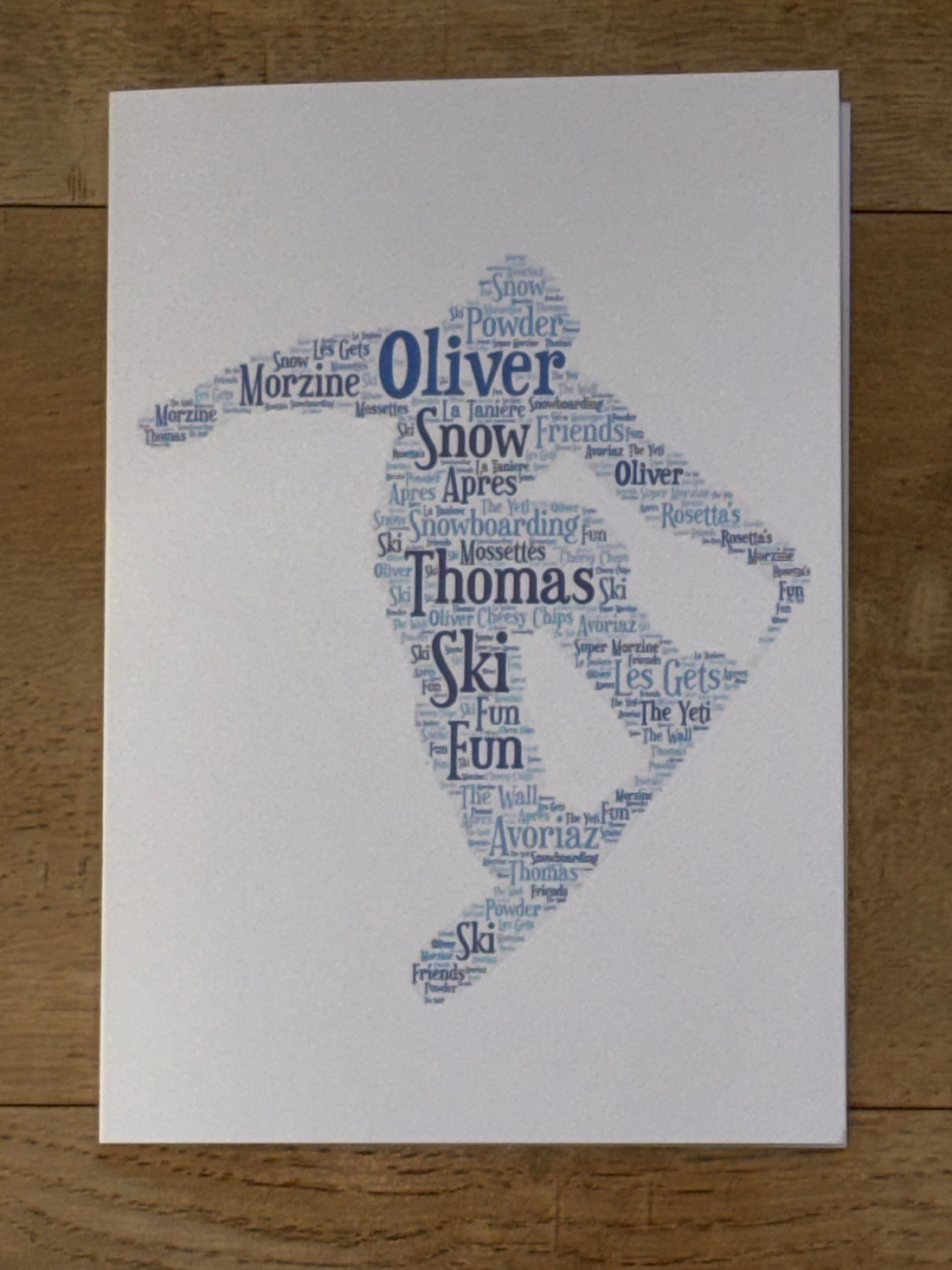 Word Art Card A5 Typography | Personalised with your choice of shape, words and colours.