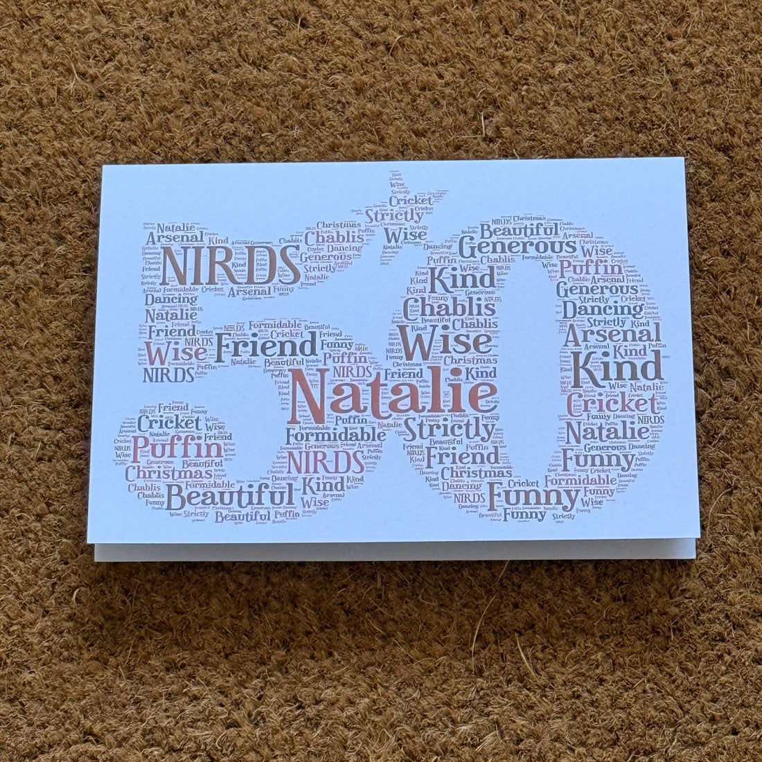 Age Word Art Birthday Card | Personalised Typography A5 Card