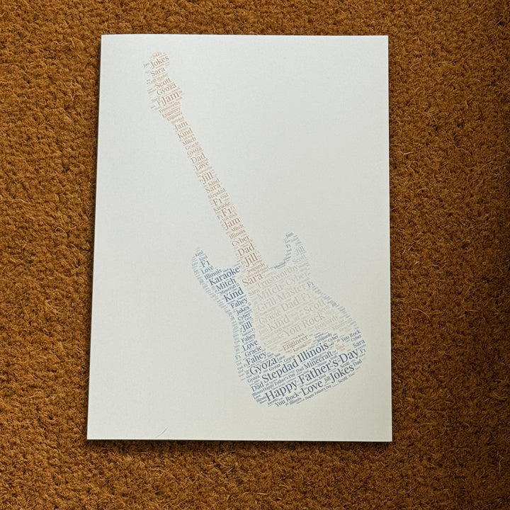 Word Art Card | Personalised with your words, shape and colours | A truly unique and custom greetings card
